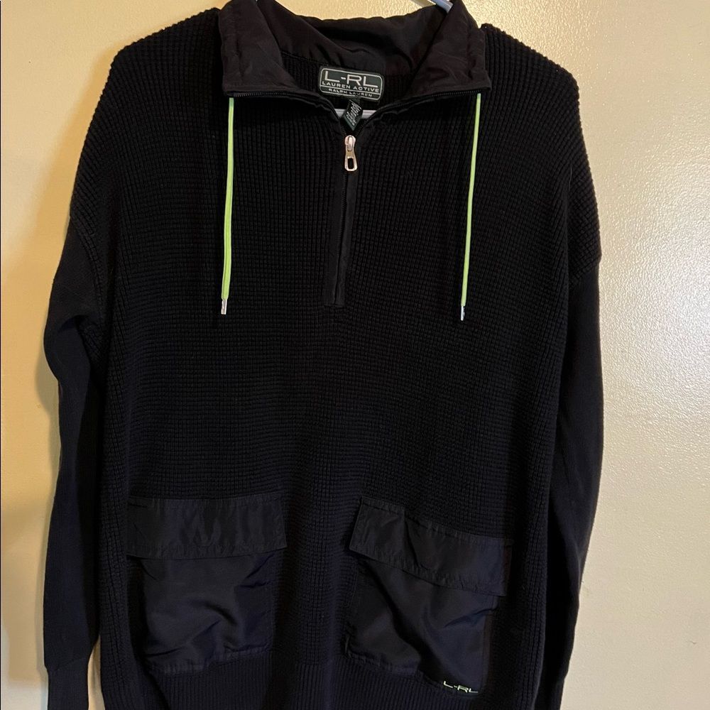 L-RL Lauren Active Mens Black Pullover Size Large